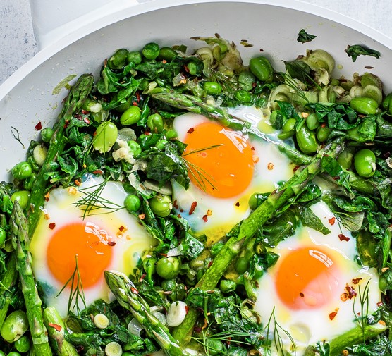 Spring Greens Shakshuka