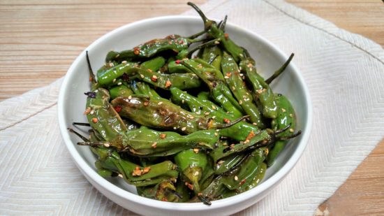 Garlic Sesame Pan-Fried Shishito Peppers