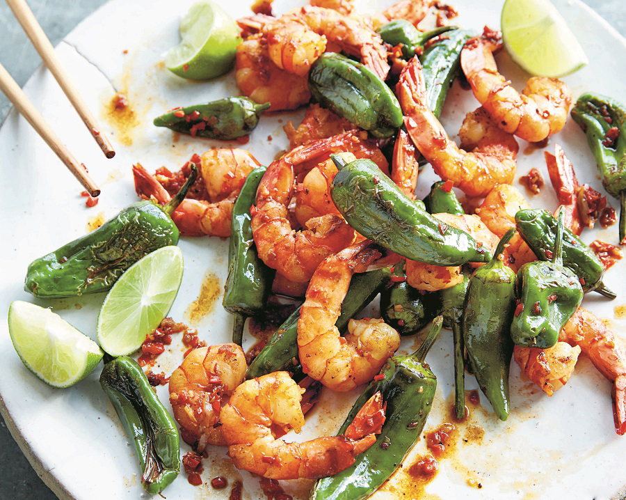 Shrimp with Shishito Peppers Stir Fry