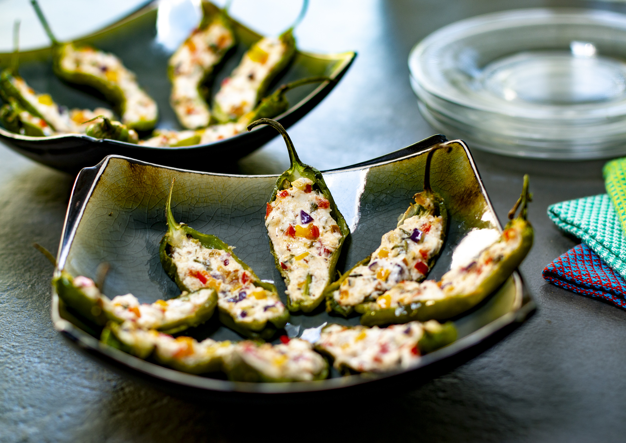Mediterranean Stuffed Shishito Peppers